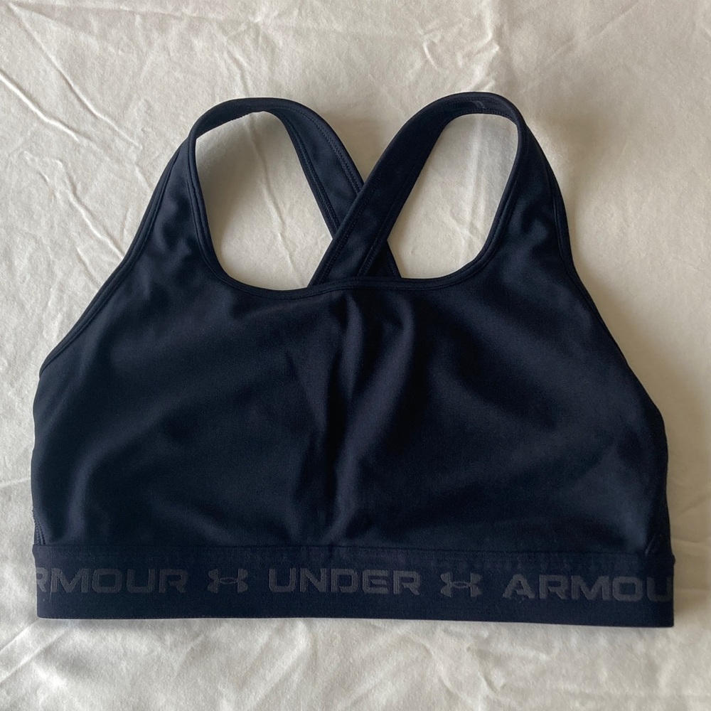 Under Armour Women’s Compression Crossback Support Sports Bra, Black